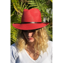 Load image into Gallery viewer, Fedora Hat - Raspberry Red
