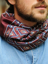 Load image into Gallery viewer, Silk Scarf - Burgundy Blue
